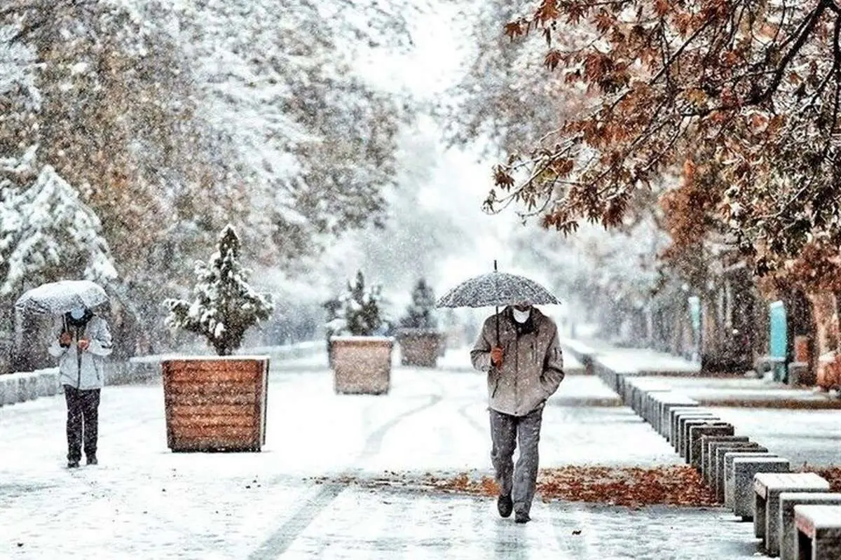 (ویدئو) لحظات بارش برف در بام تهران