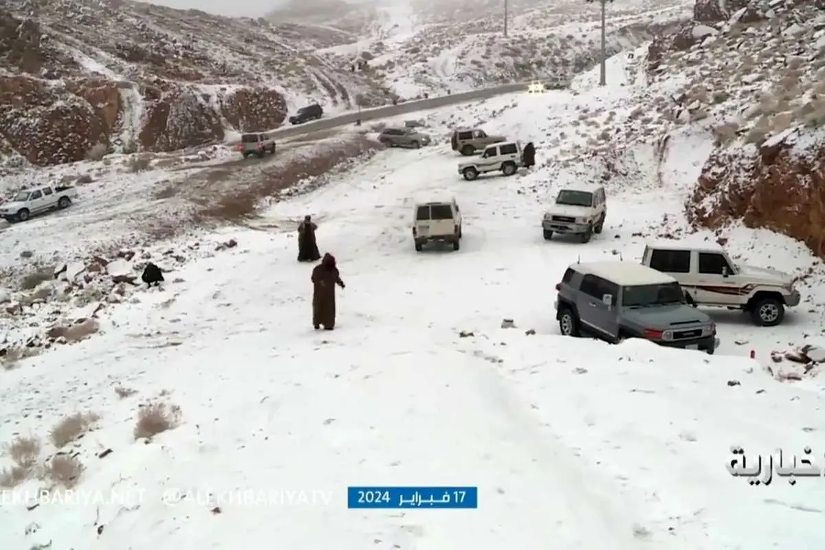 (ویدئو) تبوک عربستان سفیدپوش شد