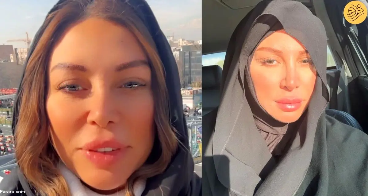 (ویدئو) شرکت «مایا صباغ» چهره جنجالی لبنانی در راهپیمایی ۲۲ بهمن