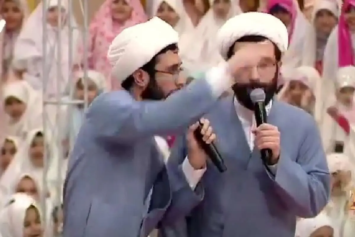 (ویدئو) جو عجیب دو طلبه در جشن تکلیف دختران در حسینیه معلی