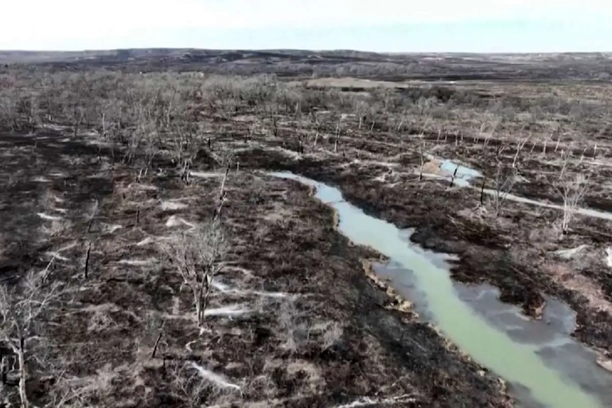 (ویدیو) تصاویر پهپادی از بزرگ‌ترین آتش‌سوزی در تاریخ تگزاس