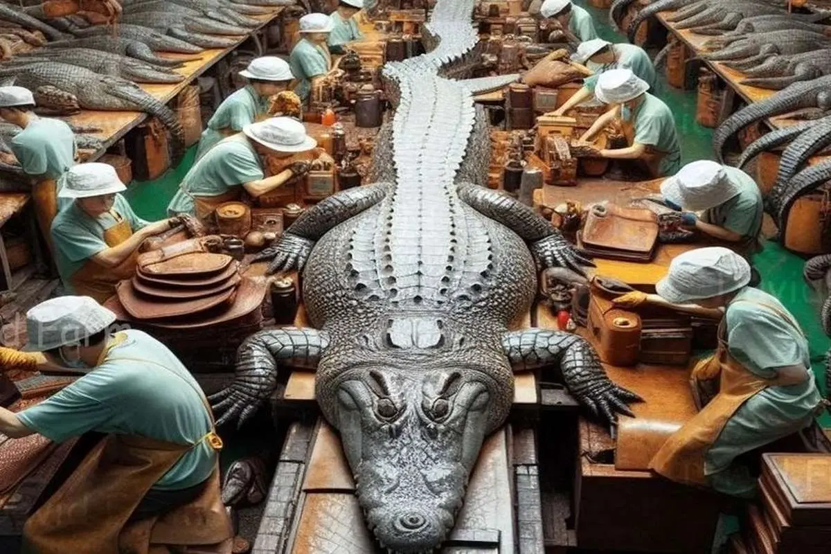 (ویدئو) نحوه پردازش و فرآوری هزاران تن گوشت کروکودیل، مرغ، ماهی و گاو در کارخانه