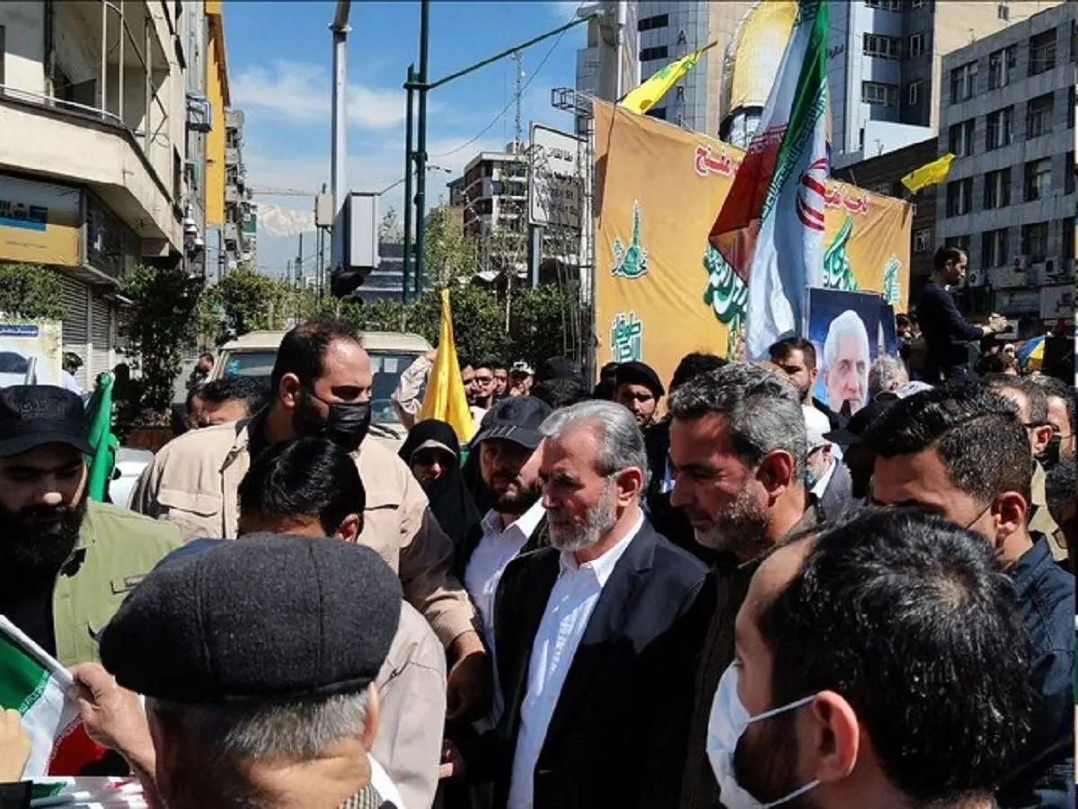 حضور سید مصطفی خامنه‌ای در راهپیمایی روز قدس