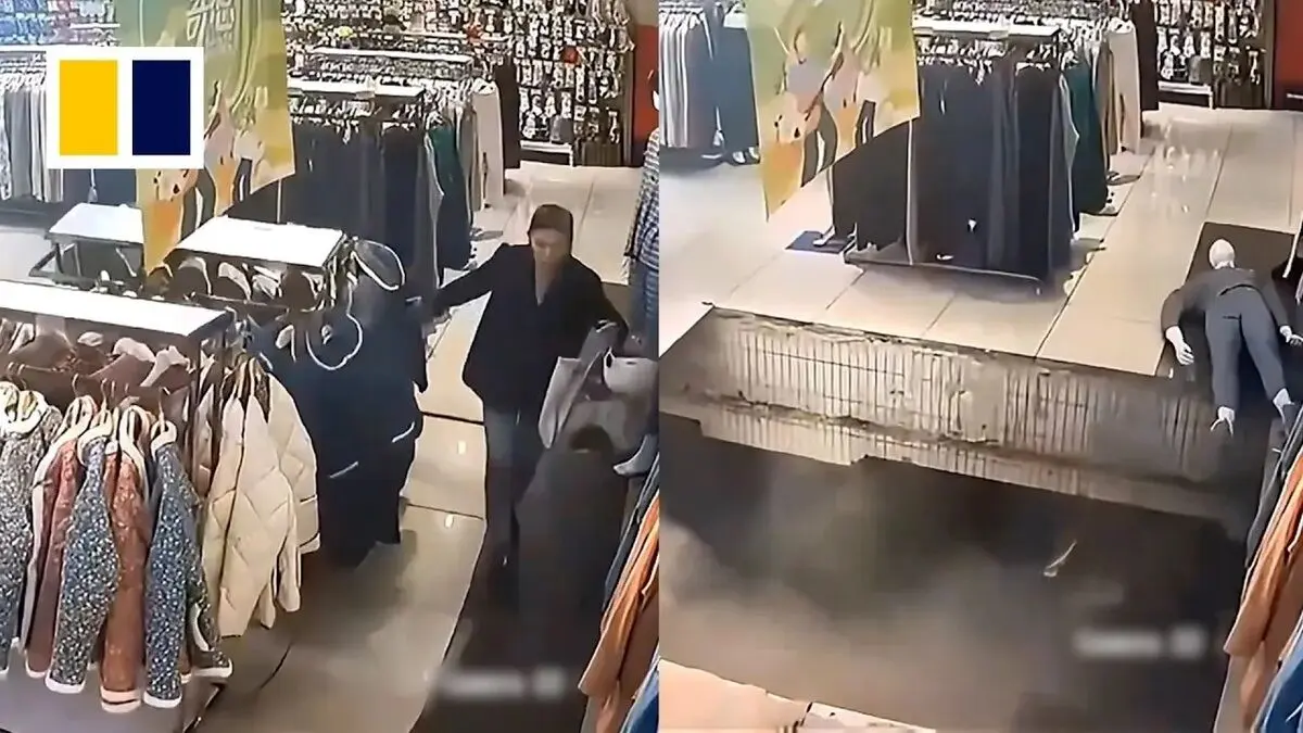 (ویدئو) مرکز خرید یک مشتری خود را بلعید!