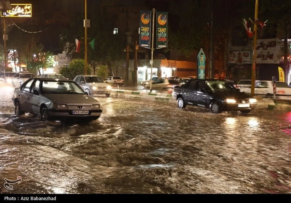 (تصاویر) آبگرفتگی معابر در خرم آباد