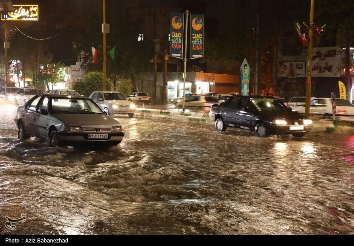 (تصاویر) آبگرفتگی معابر در خرم آباد