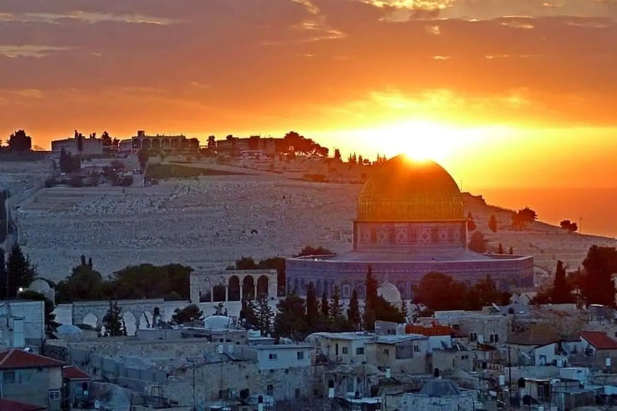 (ویدئو) مسجد الاقصی هنگام طلوع خورشید