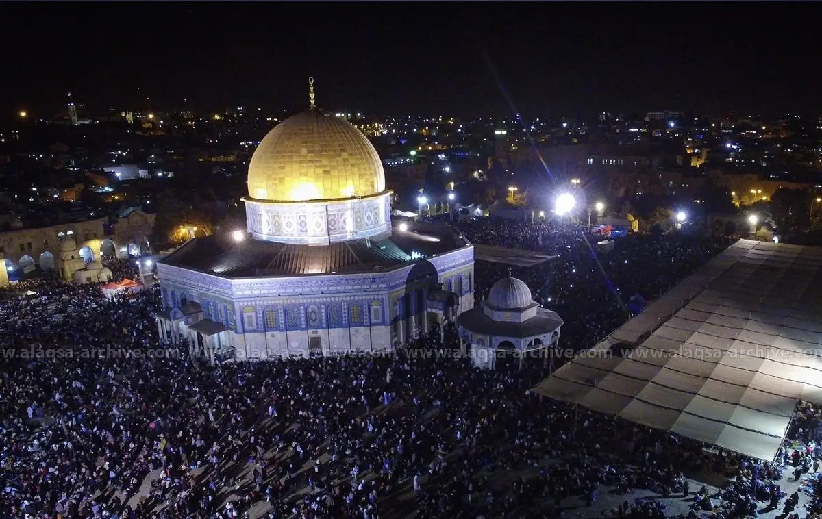 (ویدئو) شادی فلسطینی‌ها با لبیک یا الله در مسجد الاقصی
