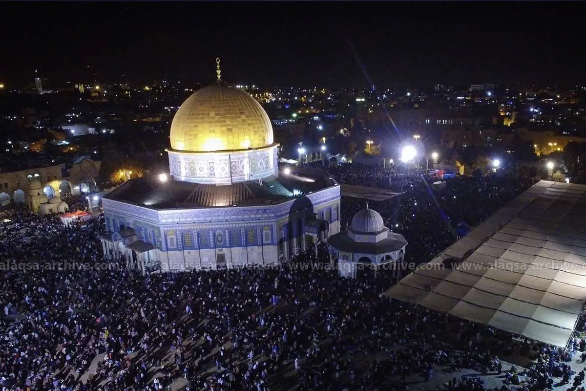 (ویدئو) شادی فلسطینیها با لبیک یا الله در مسجد الاقصی