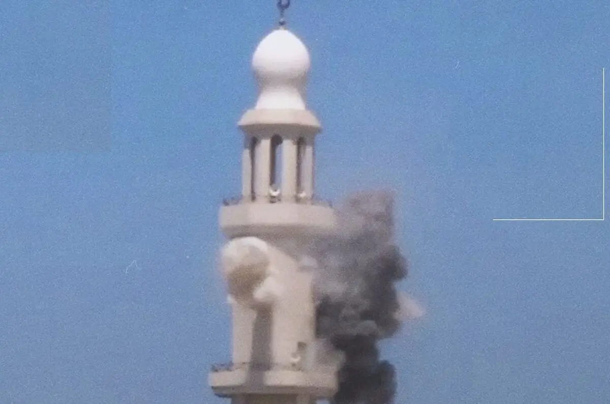 (ویدئو) هدف قرار دادن مناره مسجد هنگام اذان