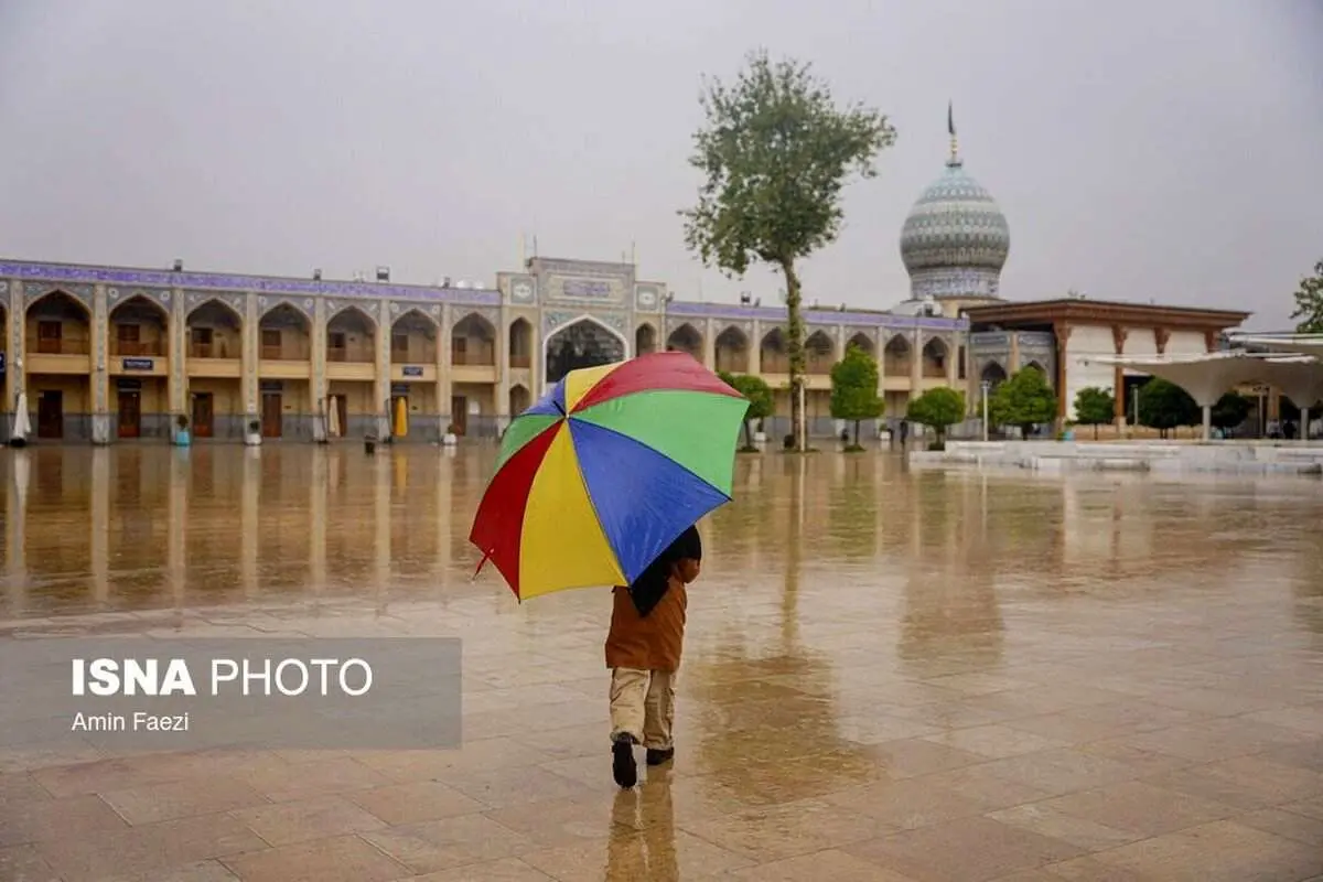 (تصاویر) بارش باران و آبگرفتگی معابر در شیراز