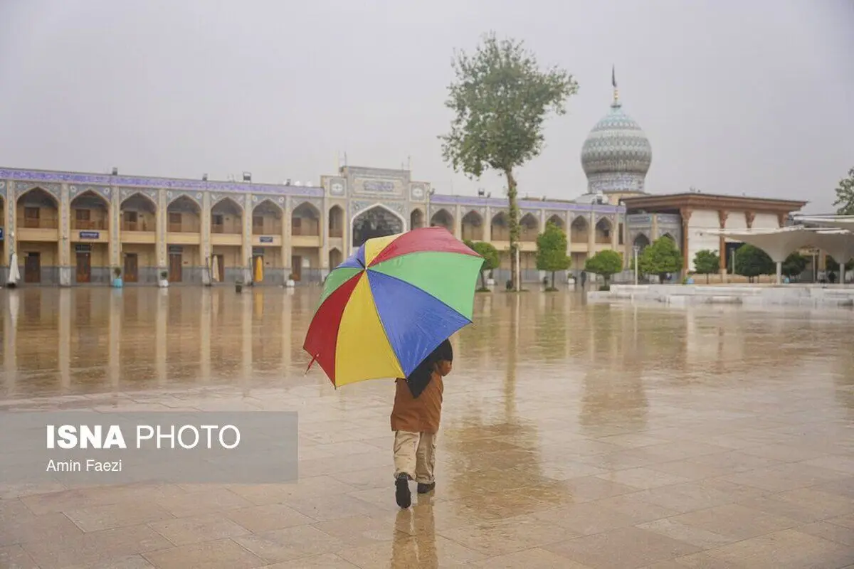 (تصاویر) بارش باران و آبگرفتگی معابر در شیراز