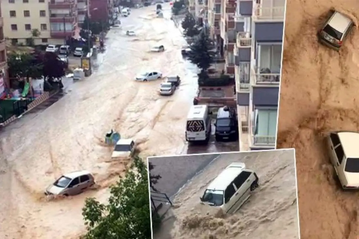 (ویدئو) سیل و آبگرفتگی در خیابانهای آنکارا