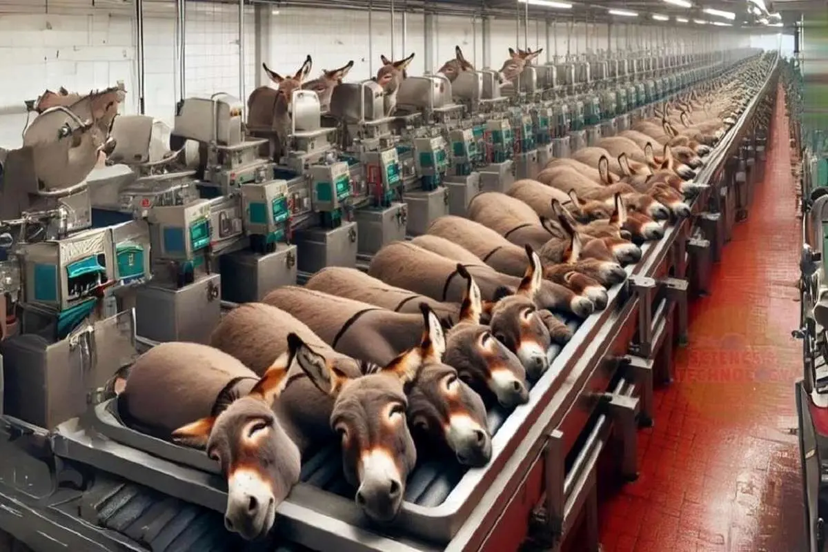 (ویدیو) فرآیند پرورش و فرآوری گوشت الاغ، اسب و زالو