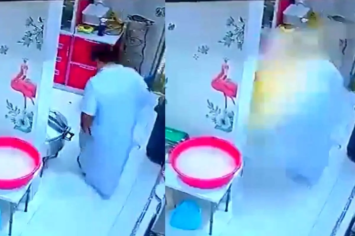 (ویدئو) لحظه هولناک انفجار زودپز در صورت یک مرد