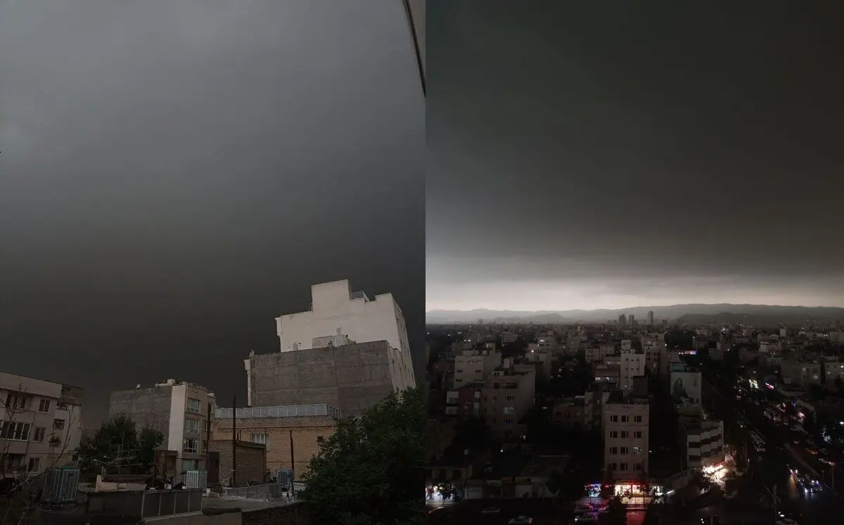 (ویدئو) آسمان مشهد ظهر امروز تاریک شد