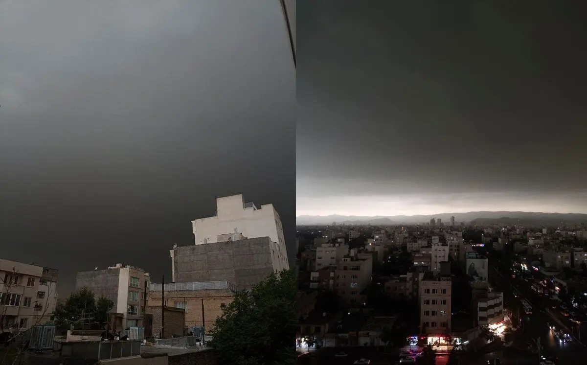 (ویدئو) آسمان مشهد ظهر امروز تاریک شد