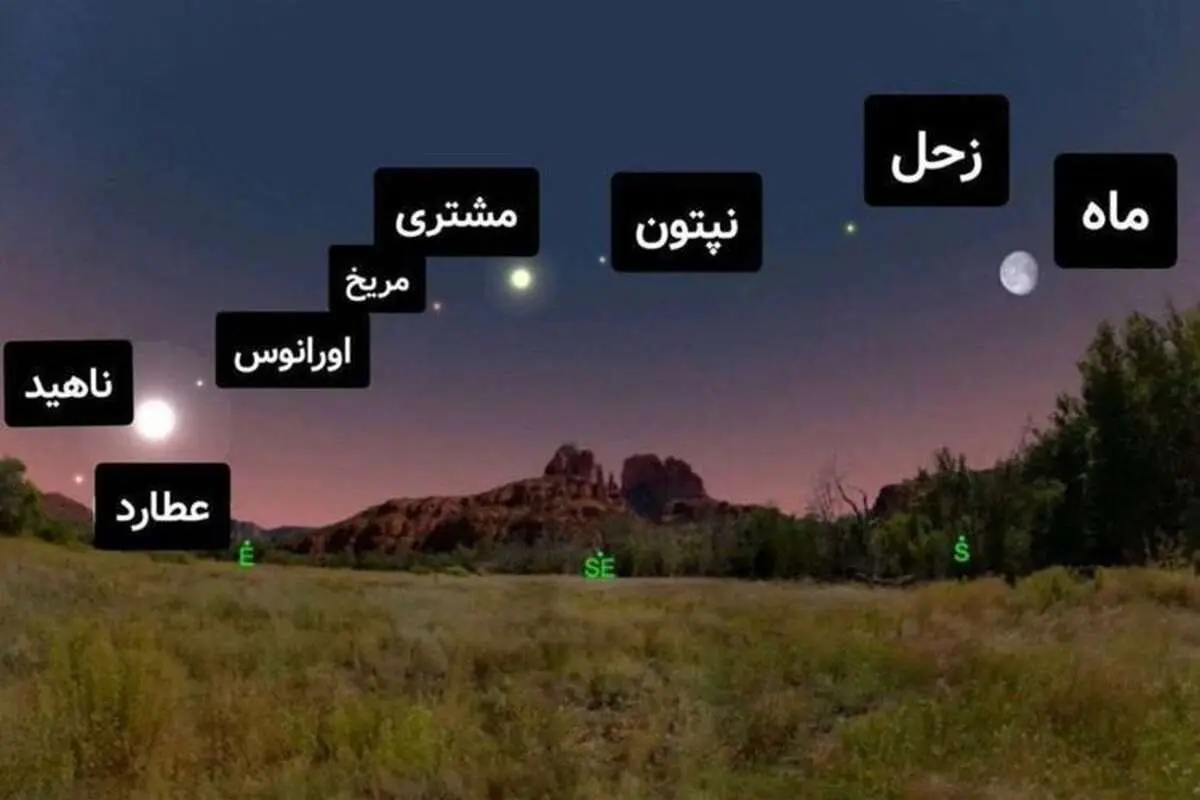 امشب سیارات منظومه شمسی در آسمان صف میکشند