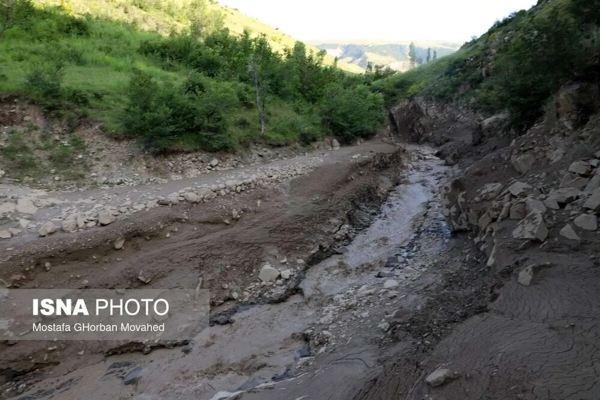 (تصاویر) آثار به جا مانده از سیل روستای افیل در شهرستان اهر