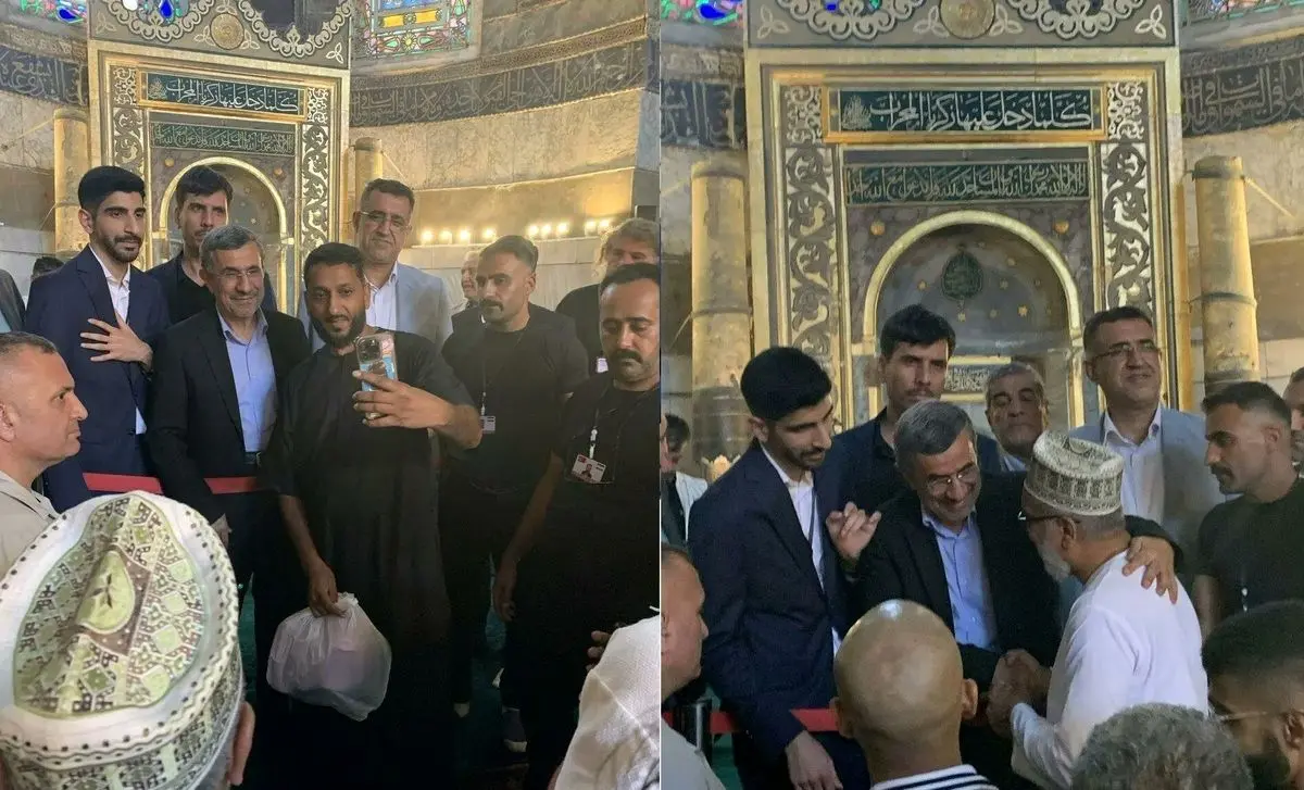 (ویدئو) بازدید احمدی‌نژاد از مسجد تاریخی ایاصوفیه استانبول