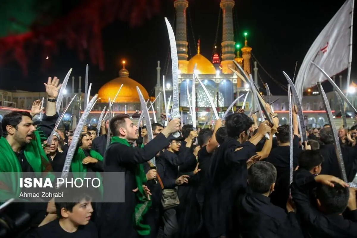 (تصاویر) مراسم سنتی مشق شمشیر نجفیهای مقیم قم