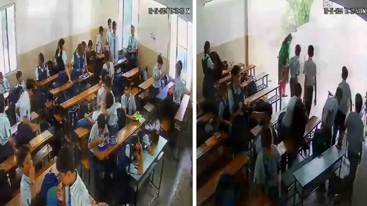 (ویدئو) لحظه ریزش دیوار مدرسه و سقوط دانش آموزان