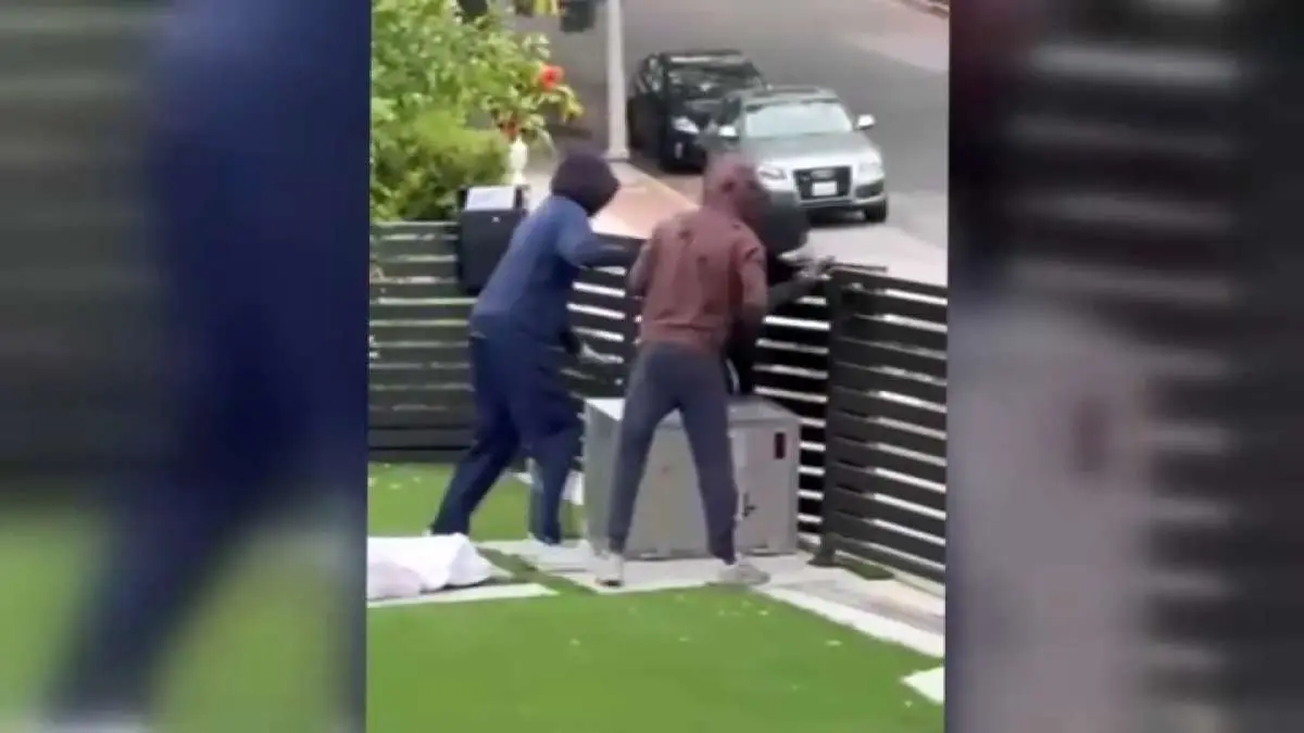 (ویدئو) سرقت گاوصندوق از یک خانه در روز روشن!