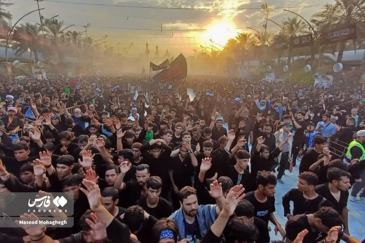 (تصاویر) عزاداری شب اربعین در کربلا