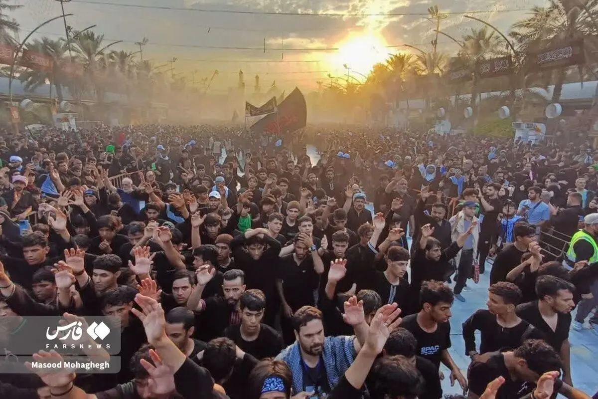 (تصاویر) عزاداری شب اربعین در کربلا