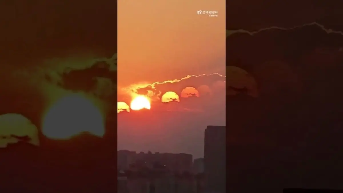 (ویدئو) پدیدار شدن ۷ خورشید در آسمان چین!