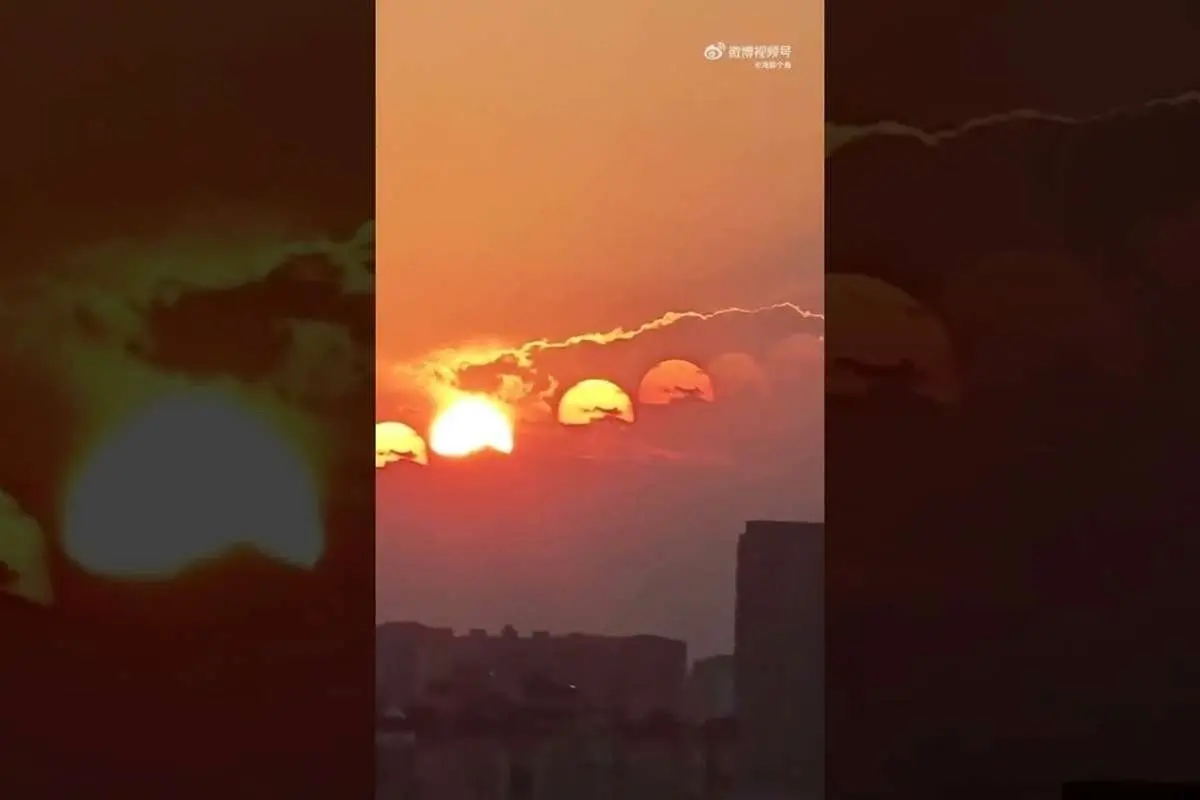 (ویدئو) پدیدار شدن ۷ خورشید در آسمان چین!