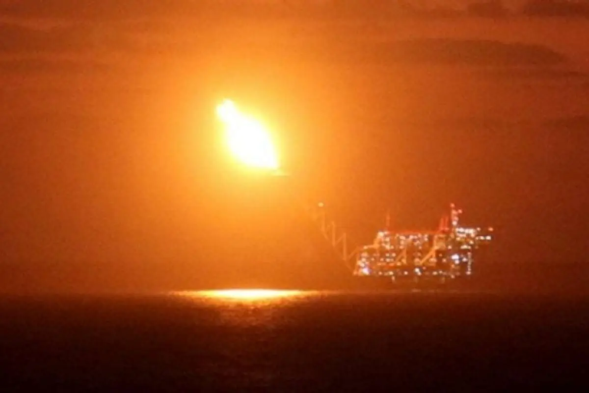 (ویدیو) آتش‌سوزی در سکوی نفتی لویاتان اسرائیل