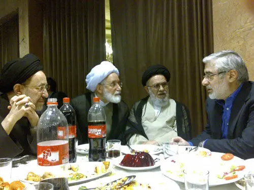 عکس> موسوی،کروبی،خاتمی و خوئینی‌ها در عروسی پسر میردامادی