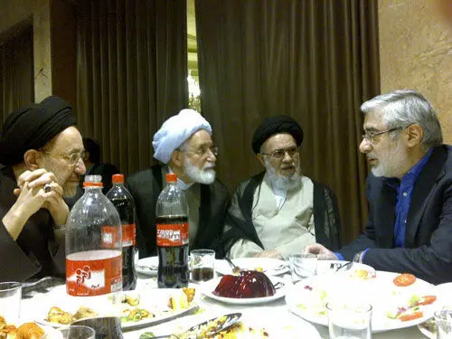عکس> موسوی،کروبی،خاتمی و خوئینی‌ها در عروسی پسر میردامادی