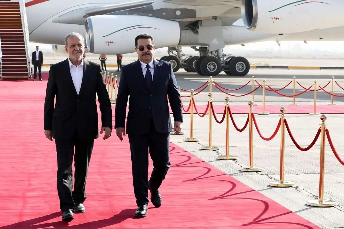 تصویر جالب عکاس خبرگزاری فرانسه از مسعود پزشکیان در سفر عراق