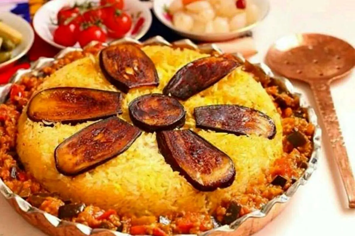 پلو مسما بادمجان؛ پلو مخلوط خوشمزه برای عاشقان بادمجان