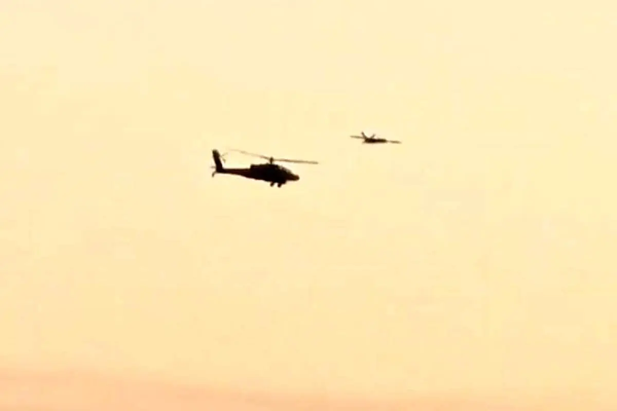 (ویدئو) تصاویری از پرواز پهپاد حزب‌الله در کنار بالگرد اسرائیلی