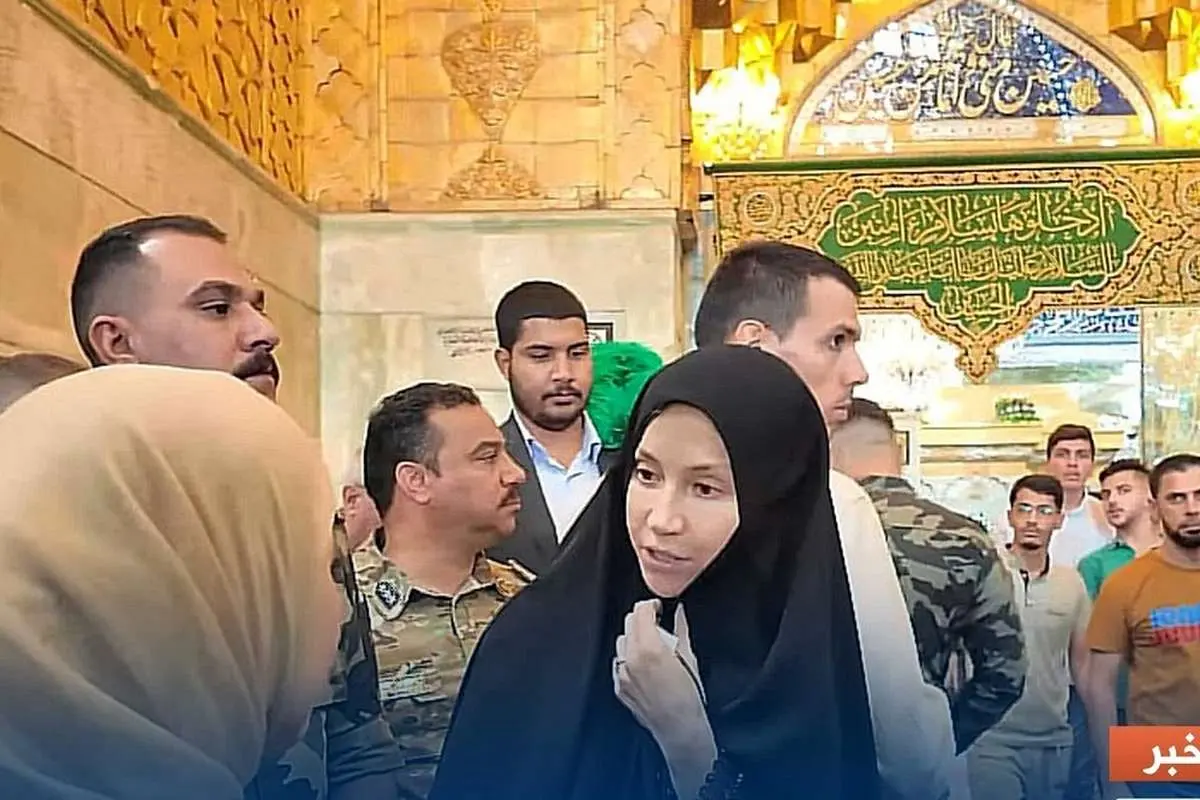 سفیر اسپانیا با چادر در حرم امام حسین(ع) (ویدئو)