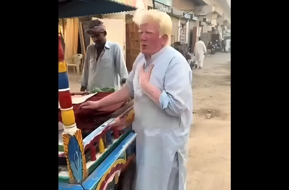 شباهت عجیب بستنی فروش پاکستانی به دونالد ترامپ (ویدئو)