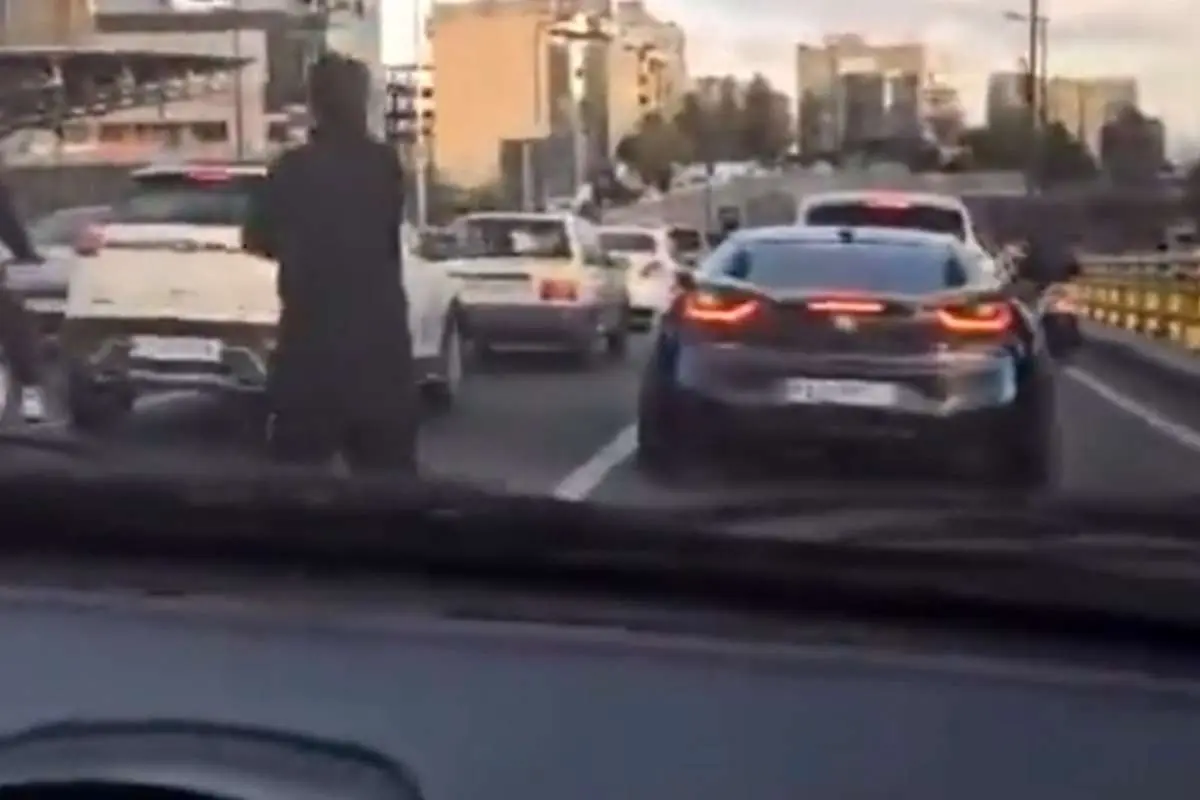 اولین تصویر از راننده BMW که روی پل پارک‌وی گرفتار زورگیران خشن شد