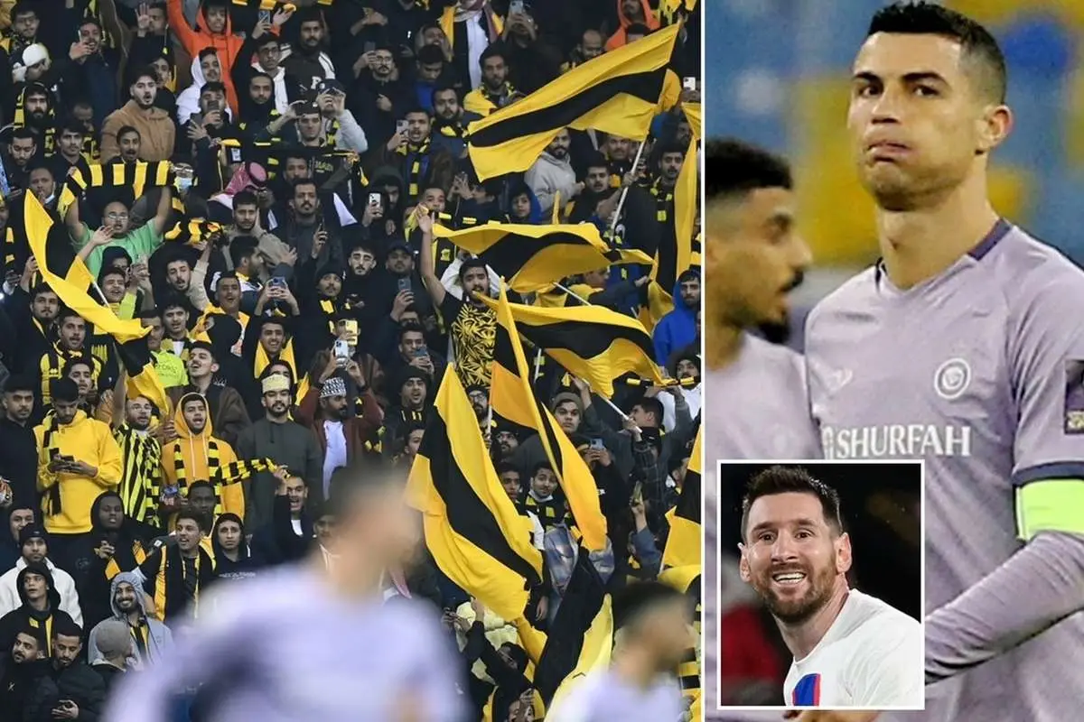 (ویدئو) واکنش جالب رونالدو به شعار «مسی، مسی» هواداران الاتحاد