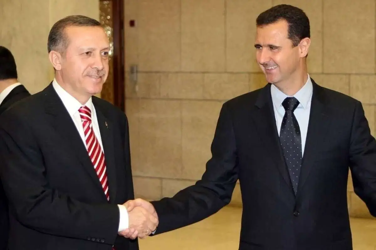 عکسی تاریخی از خندههای اردوغان و بشار اسد در کنار هم