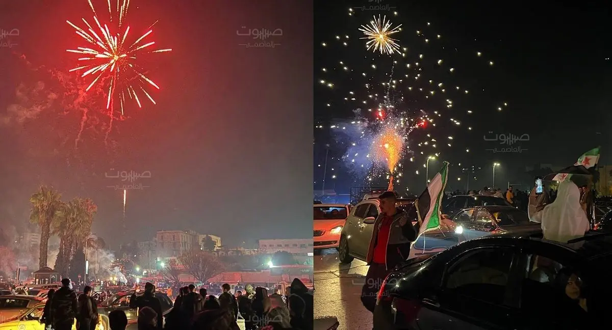 (ویدئو) جشن سال نو بدون بشار اسد در دمشق