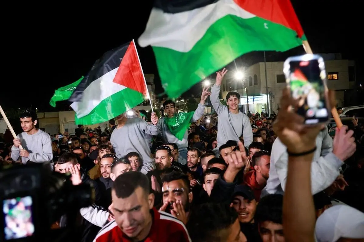 (ویدئو) شادی فلسطینی‌ها از آغاز آتش‌بس