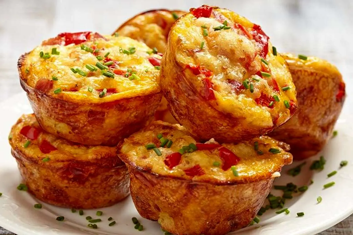 طرز تهیه مافین پیتزایی بدون فر