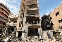 ویرانی‌های برجای مانده از حملات شدید اسرائیل به شهرک قانا در جنوب لبنان