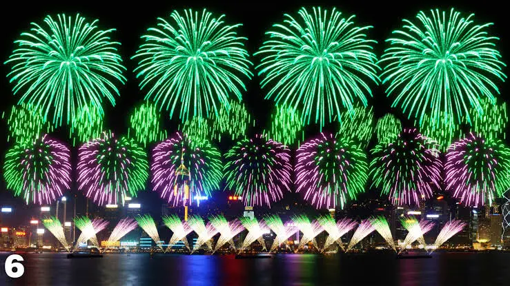 آتش‌بازی باشکوه آسمان چین در شب سال نو