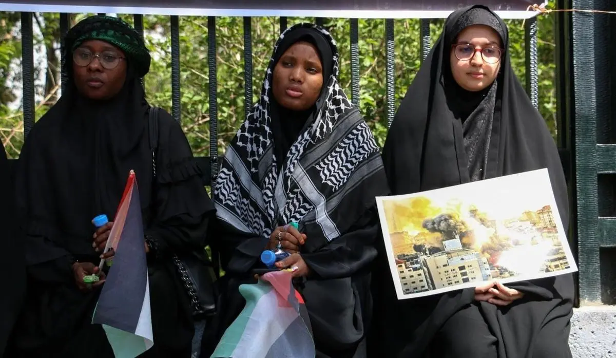 تصاویر؛ تجمع دانشگاهیان دانشگاه تهران در حمایت از فلسطین