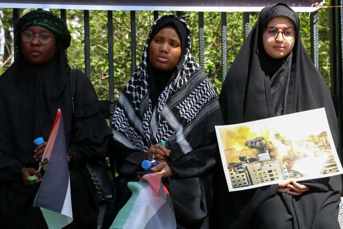 تصاویر؛ تجمع دانشگاهیان دانشگاه تهران در حمایت از فلسطین