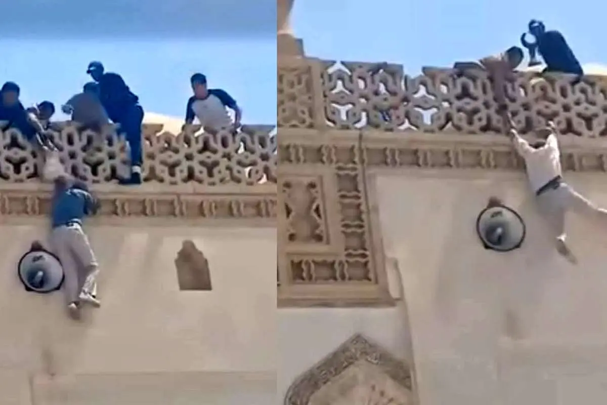 ببینید؛ تلاش یک جوان برای خودکشی در مسجد الازهر